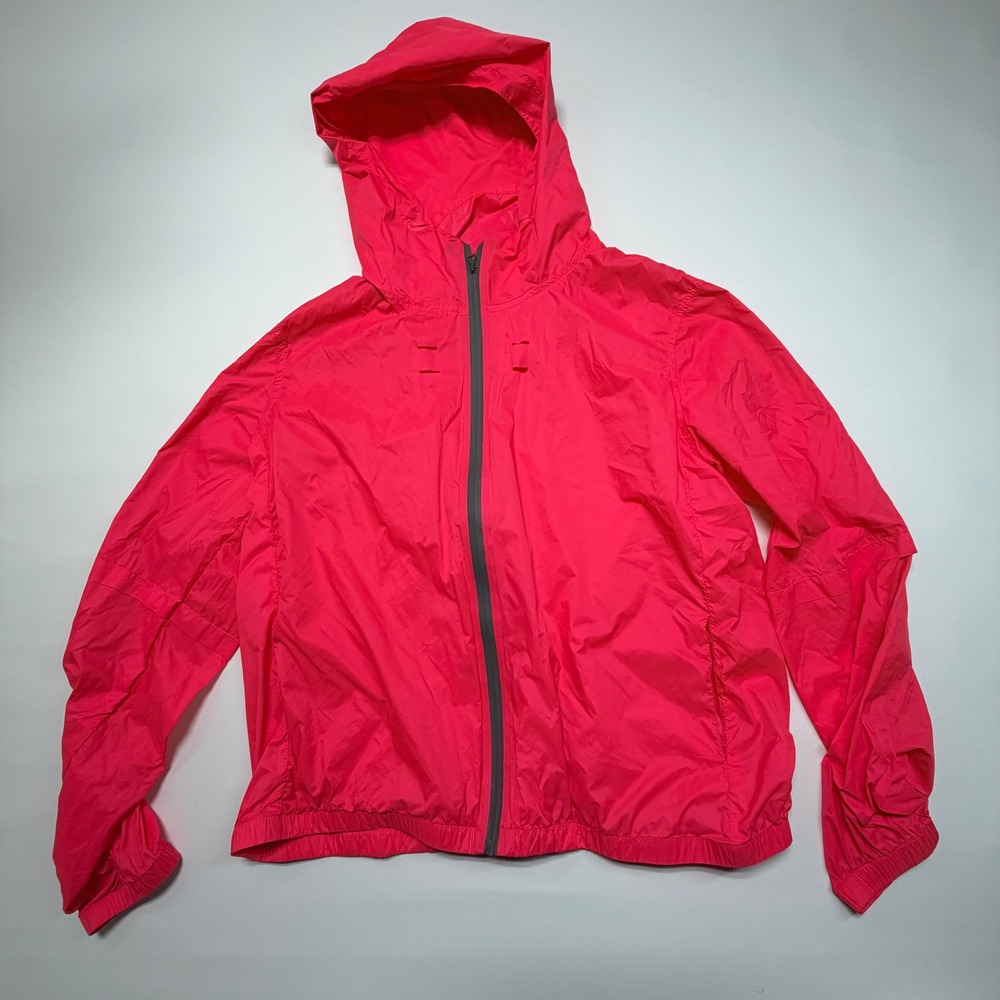 Zyia‎ Active Hot Pink Windbreaker Hooded Full Zip Jacket Women's Large